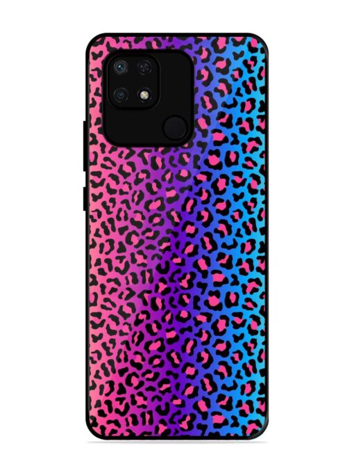 Colorful Leopard Seamless Glossy Metal Phone Cover for Xiaomi Redmi 10 Power