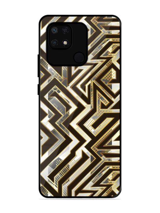 Technology Geometric Seamless Glossy Metal Phone Cover for Xiaomi Redmi 10 Power