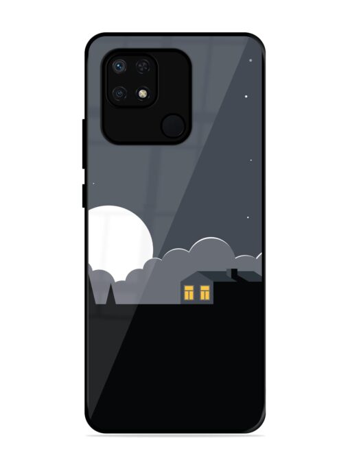 Full Moon Vector Art Glossy Metal Phone Cover for Xiaomi Redmi 10 Power