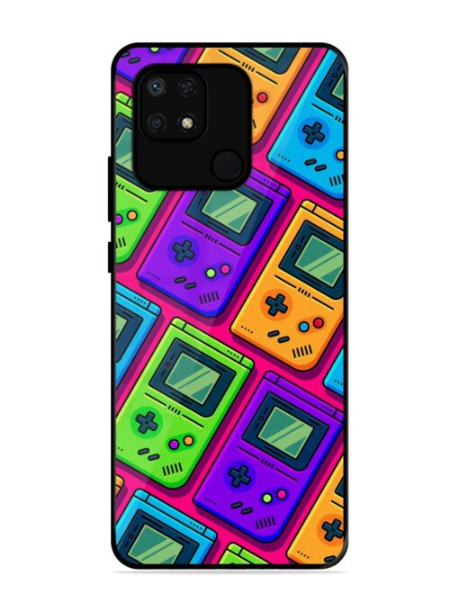 Game Seamless Pattern Glossy Metal Phone Cover for Xiaomi Redmi 10 Power