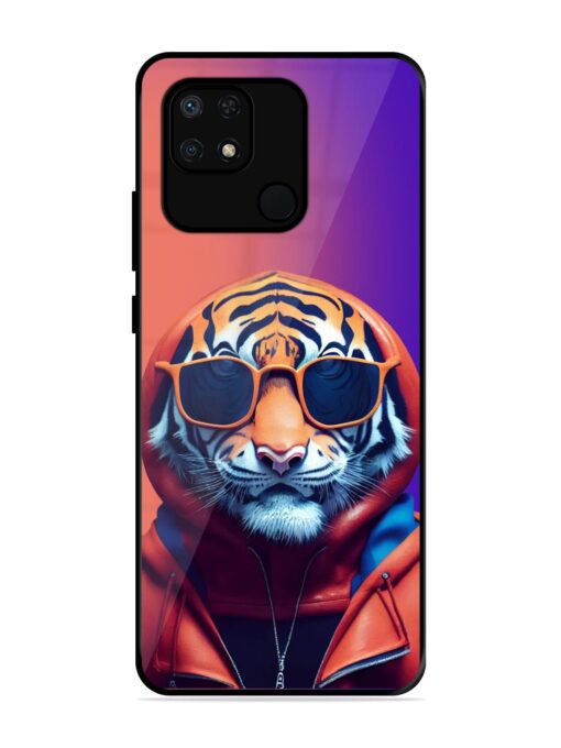 Tiger Animation Glossy Metal Phone Cover for Xiaomi Redmi 10 Power