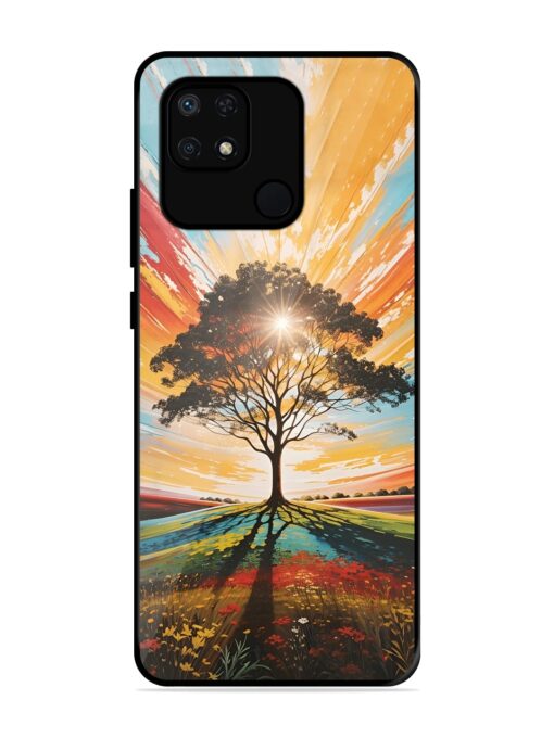 Abstract Tree Colorful Art Glossy Metal Phone Cover for Xiaomi Redmi 10 Power