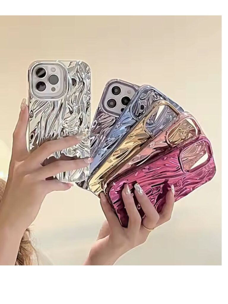 Metallic Wave Series Glossy Finish Case for Apple Iphone 13 / Apple Iphone 14 (GRAY) Zapvi