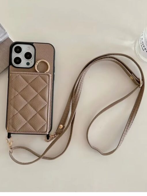 Multifunctional Wallet Case with Strap for Apple Iphone 15 Pro (BROWN) Zapvi