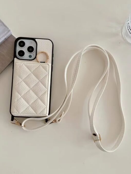 Multifunctional Wallet Case with Strap for Apple Iphone 15 Pro (WHITE) Zapvi