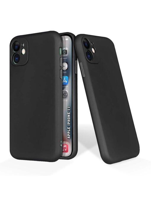 Plain Black Soft Silicone Case for Apple Iphone 11 Zapvi