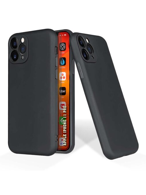 Plain Black Soft Silicone Case for Apple Iphone 11 Pro Zapvi