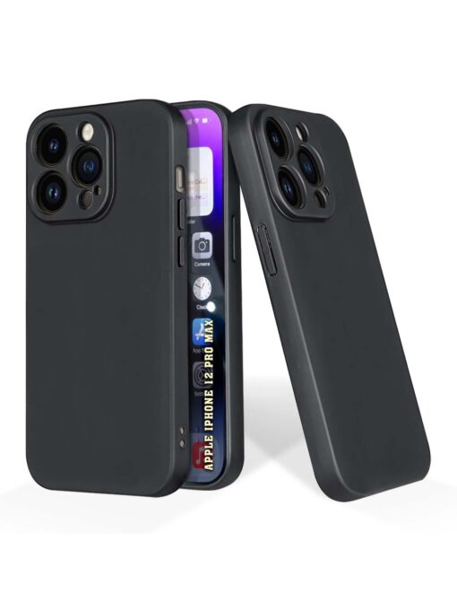 Plain Black Soft Silicone Case for Apple Iphone 12 Pro Max