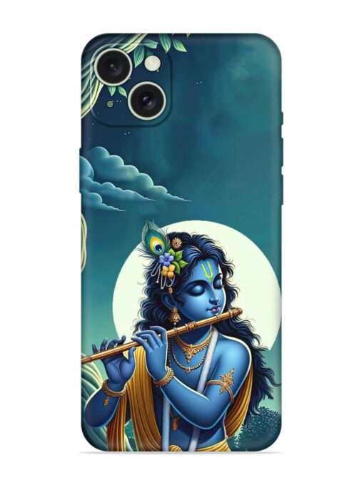 Krishna's Divine Flute Embossed Soft Silicone Case for Apple Iphone 15 Plus Zapvi