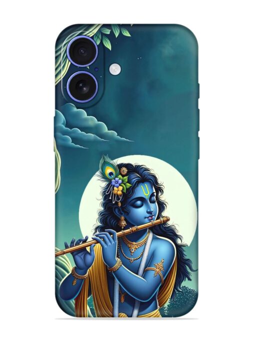 Krishna's Divine Flute Embossed Soft Silicone Case for Apple Iphone 16 Zapvi