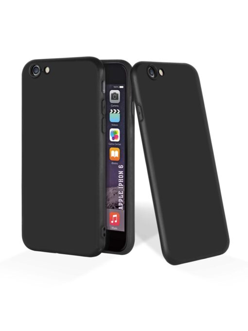 Plain Black Soft Silicone Case for Apple Iphone 6 Zapvi