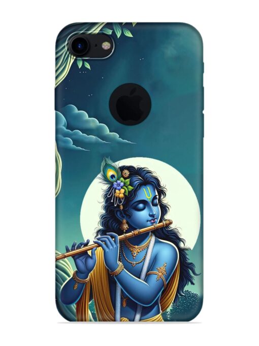 Krishna's Divine Flute Embossed Soft Silicone Case for Apple Iphone 7 (Logo Cut)