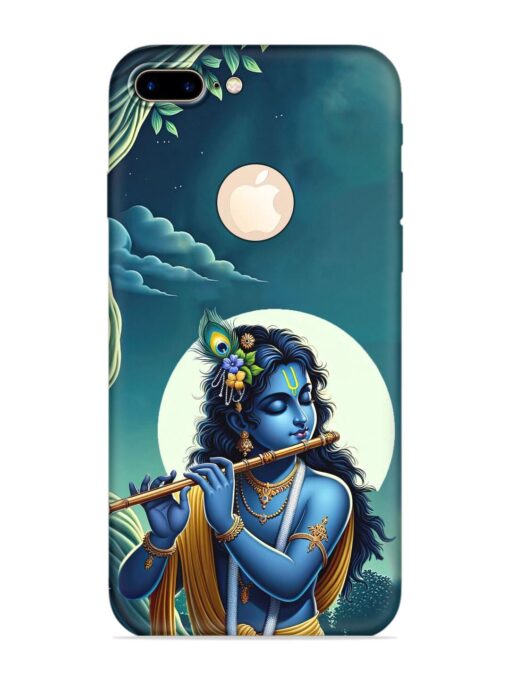 Krishna's Divine Flute Embossed Soft Silicone Case for Apple Iphone 7 Plus (Logo Cut)