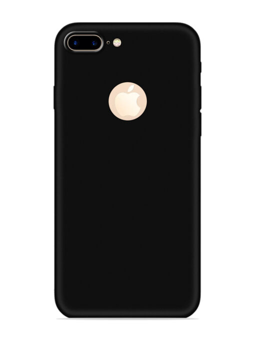 Plain Black Soft Silicone Case for Apple Iphone 7 Plus (Logo Cut)