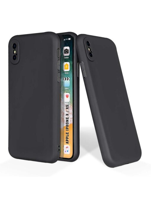 Plain Black Soft Silicone Case for Apple Iphone X Zapvi