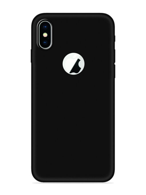 Plain Black Soft Silicone Case for Apple Iphone X (Logo Cut) Zapvi