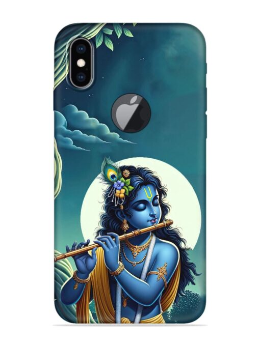 Krishna's Divine Flute Embossed Soft Silicone Case for Apple Iphone Xs Max (Logo Cut)