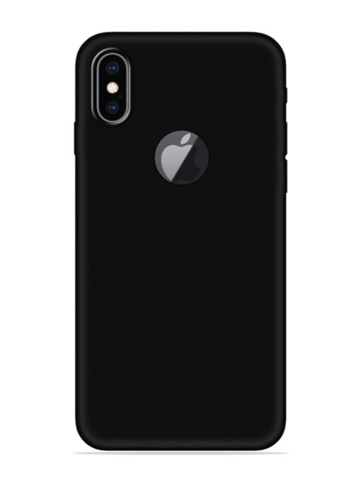 Plain Black Soft Silicone Case for Apple Iphone Xs Max (Logo Cut) Zapvi