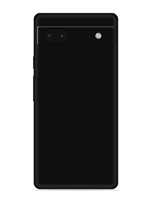 Plain Black Soft Silicone Case for Google Pixel 6A Zapvi