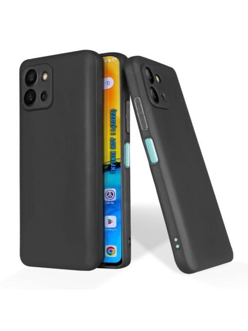 Plain Black Soft Silicone Case for Infinix Hot 11 (2022) Zapvi