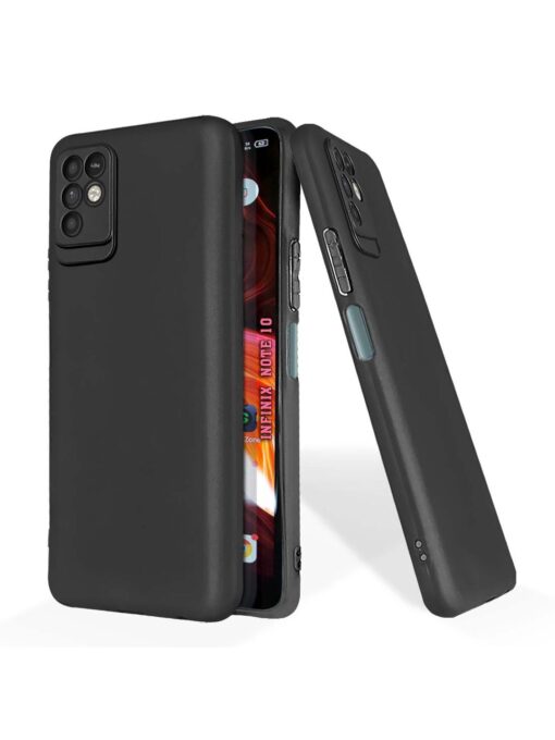 Plain Black Soft Silicone Case for Infinix Note 10 Zapvi