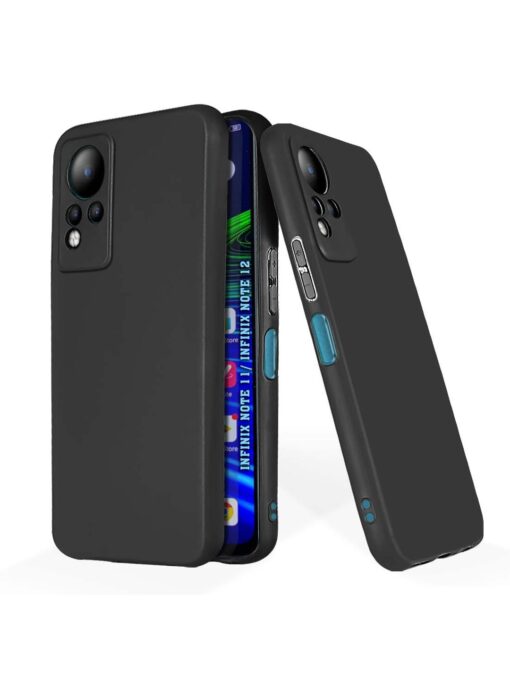 Plain Black Soft Silicone Case for Infinix Note 11 Zapvi