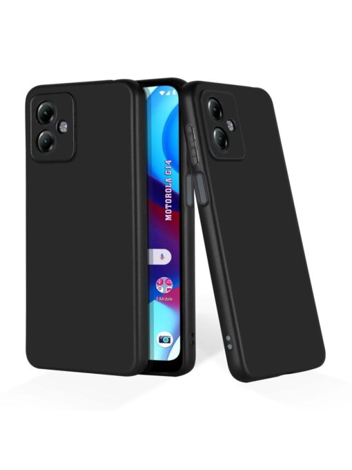 Plain Black Soft Silicone Case for Motorola Moto G14 Zapvi