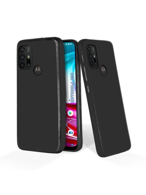 Plain Black Soft Silicone Case for Motorola Moto G30