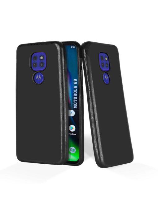 Plain Black Soft Silicone Case for Motorola Moto G9 Zapvi