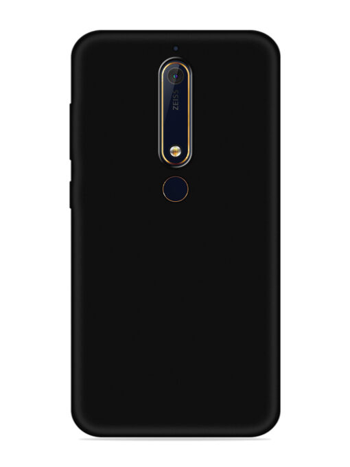 Plain Black Soft Silicone Case for Nokia 6.1 Zapvi