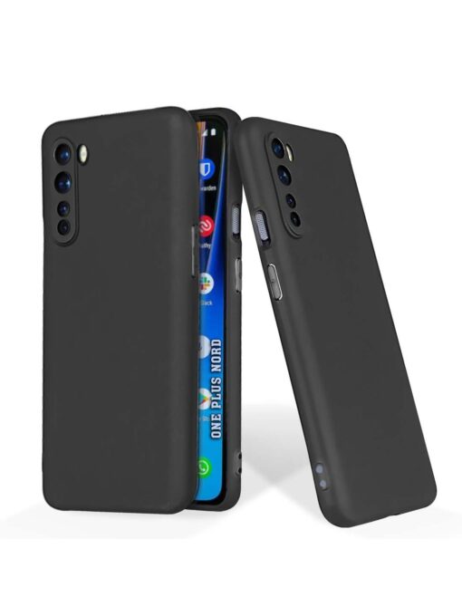 Plain Black Soft Silicone Case for Oneplus Nord Zapvi