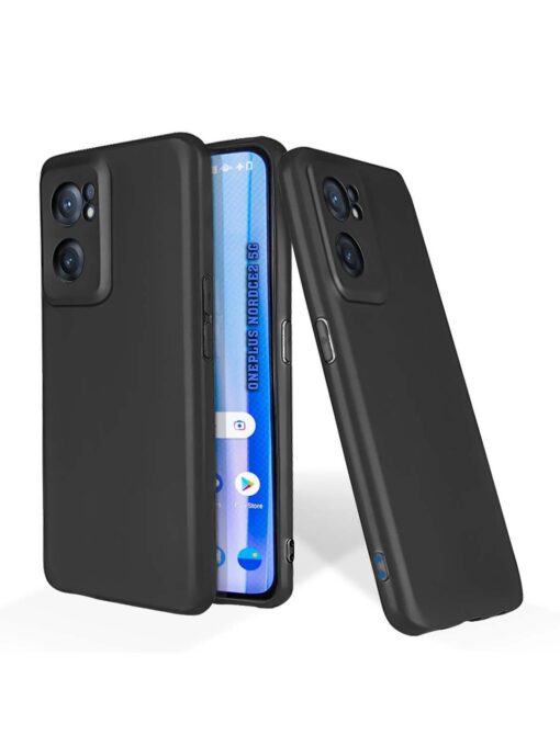 Plain Black Soft Silicone Case for Oneplus Nord Ce 2 (5G) Zapvi