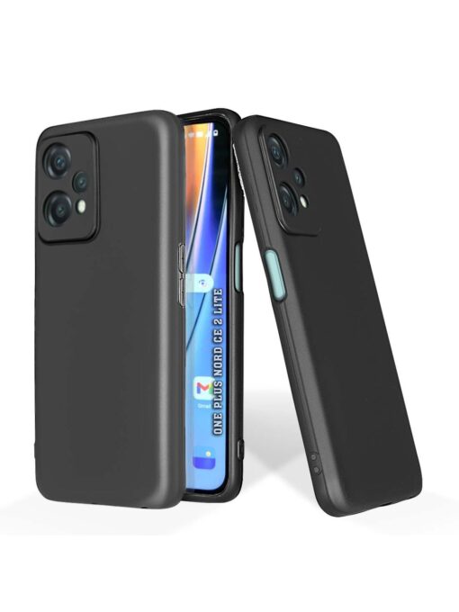 Plain Black Soft Silicone Case for Oneplus Nord Ce 2 Lite (5G) Zapvi