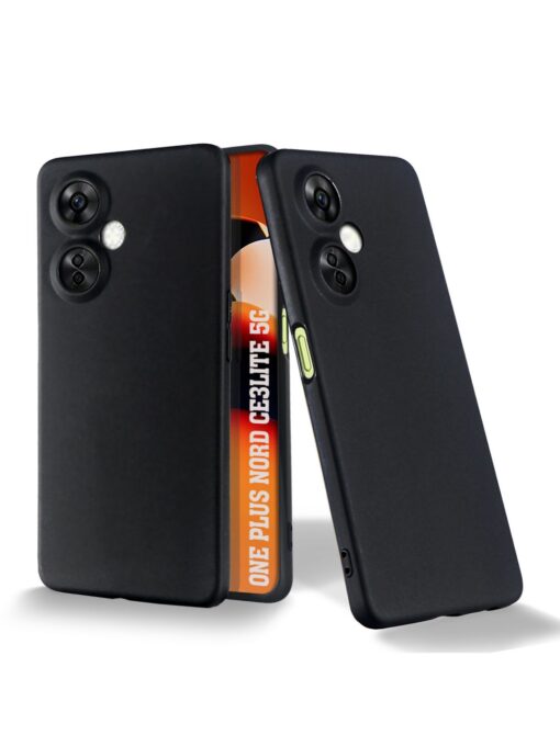 Plain Black Soft Silicone Case for Oneplus Nord Ce 3 Lite (5G) Zapvi