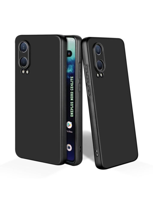 Plain Black Soft Silicone Case for Oneplus Nord Ce 4 Lite (5G) Zapvi