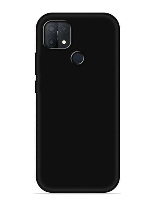 Plain Black Soft Silicone Case for Oppo A15S Zapvi