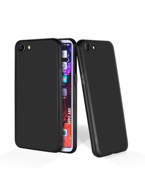 Plain Black Soft Silicone Case for Oppo A83 Zapvi