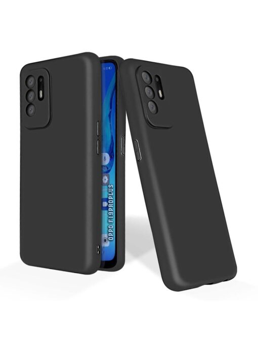 Plain Black Soft Silicone Case for Oppo F19 Pro Plus Zapvi