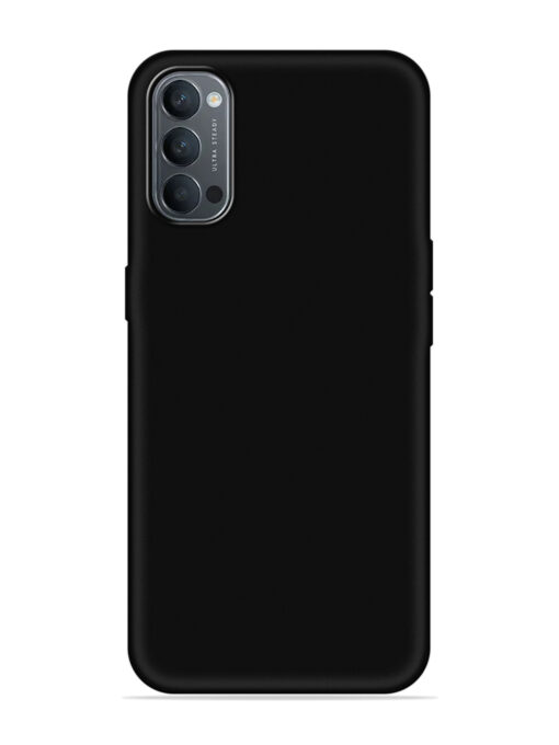 Plain Black Soft Silicone Case for Oppo Reno 4 Zapvi