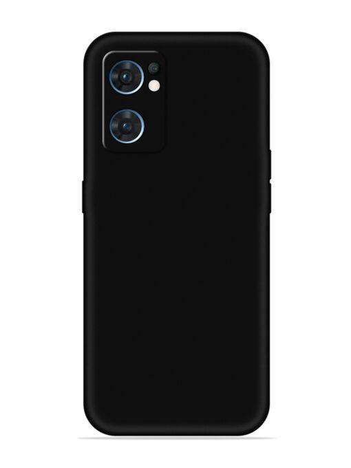 Plain Black Soft Silicone Case for Oppo Reno 7 (5G) Zapvi