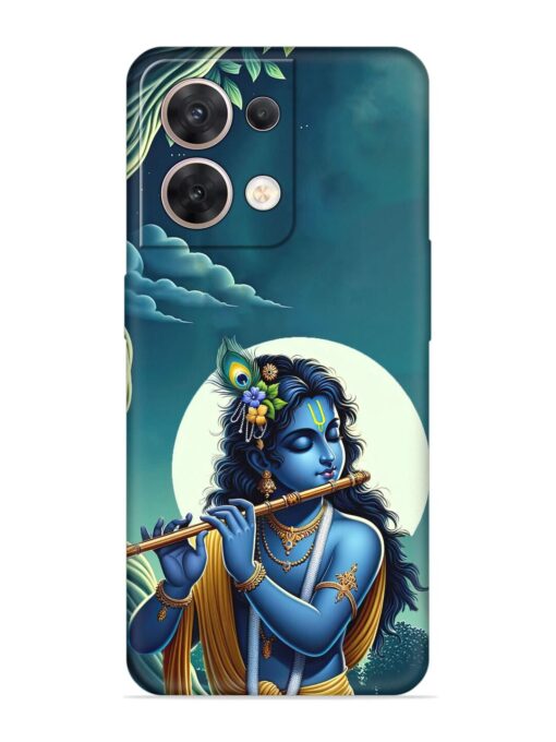 Krishna's Divine Flute Embossed Soft Silicone Case for Oppo Reno 8 (5G) Zapvi