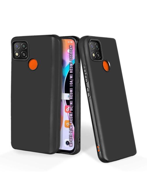 Plain Black Soft Silicone Case for Poco C31 Zapvi