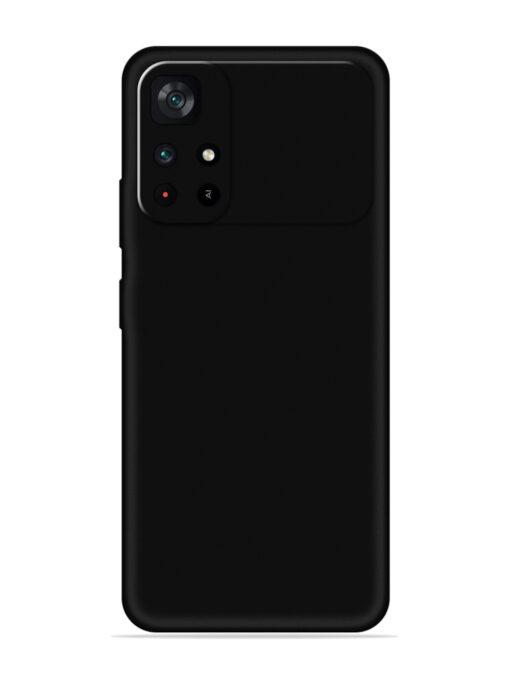 Plain Black Soft Silicone Case for Poco M4 Pro (5G) Zapvi