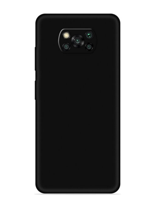 Plain Black Soft Silicone Case for Poco X3 Pro Zapvi