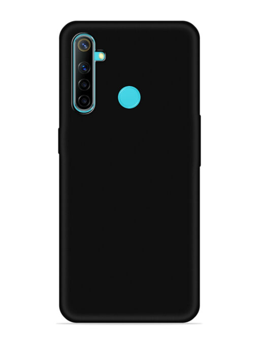 Plain Black Soft Silicone Case for Realme 5 Zapvi