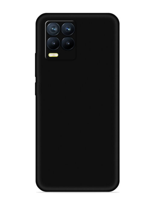 Plain Black Soft Silicone Case for Realme 8 (4G) Zapvi