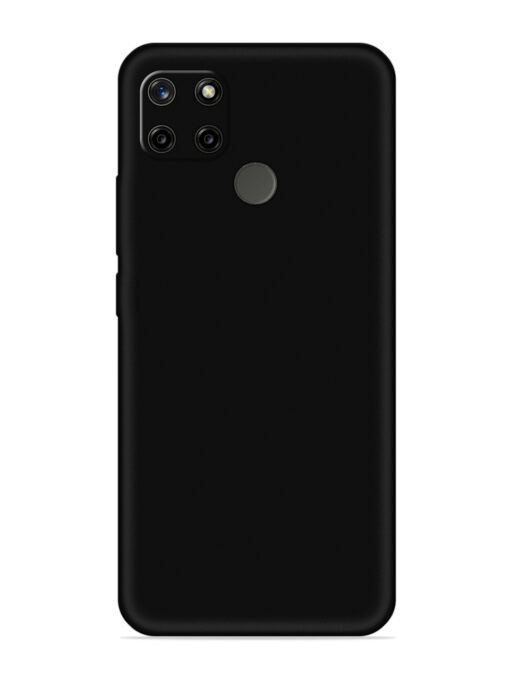 Plain Black Soft Silicone Case for Realme C12 Zapvi