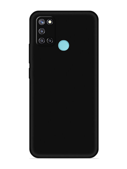 Plain Black Soft Silicone Case for Realme C17 Zapvi