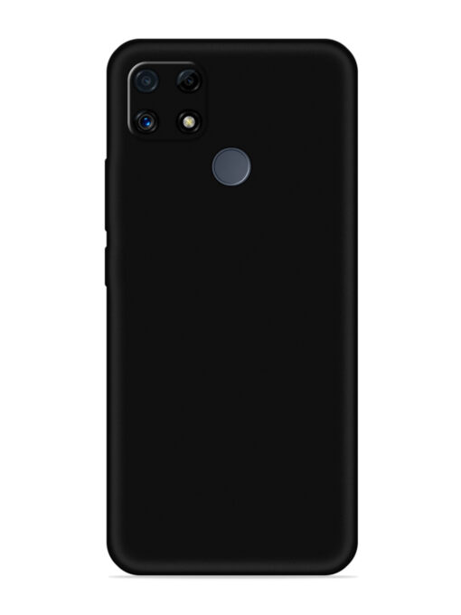 Plain Black Soft Silicone Case for Realme C25 Zapvi