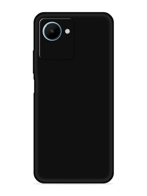 Plain Black Soft Silicone Case for Realme C30S Zapvi